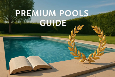 Guld lagerkrans bredvid öppen bok vid premium pool