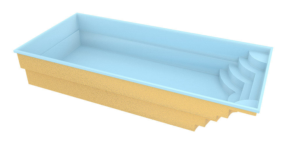 Glassfiberbasseng Aruba 800 8,20m x 3,70m x 1,50m