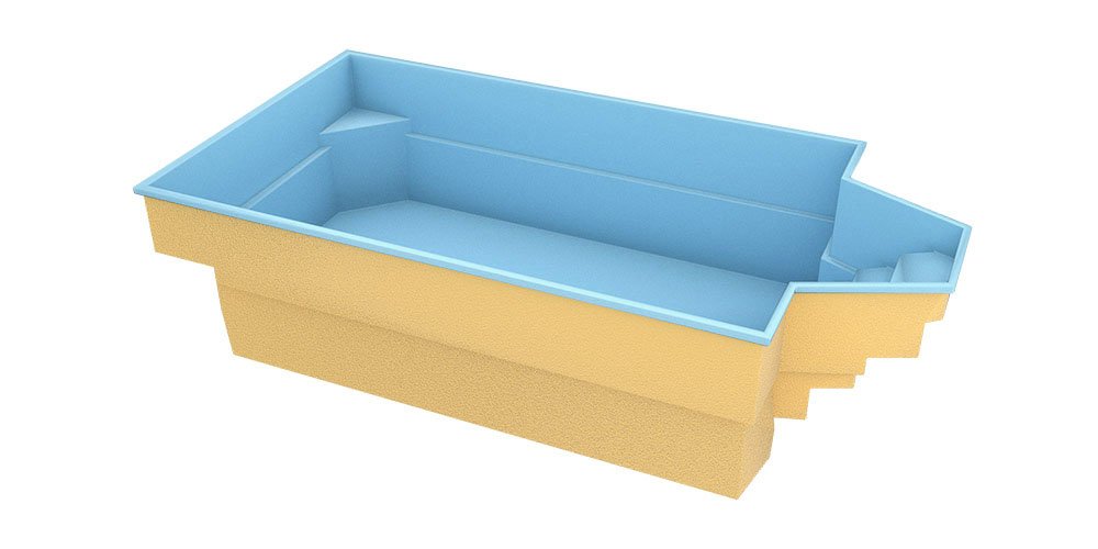 Glassfiberbasseng Grenada 700 7,00m x 3,00m x 1,52m