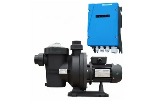 Lorentz solcellspumppaket PS2-600 svart poolpump med blå kontrollpanel