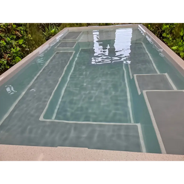 Rektangulär Minipool Wellness MIRA390 med klart vatten och geometrisk design