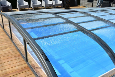 Bassengovertrekk NIVO KIT 860B 4×8 (klart glass, sidedør)