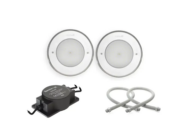 Pahlen belysningspaket bas med två infällda vita LED-lampor och svart kontrollenhet
