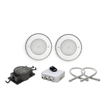 Pahlen belysningspaket premium med två runda vita infällda lampor