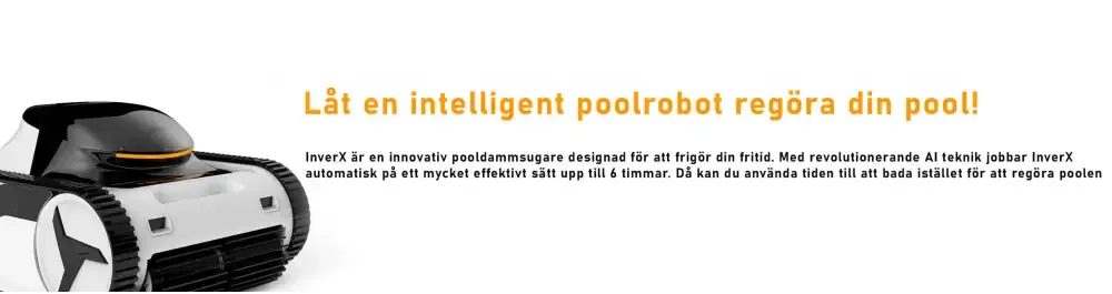 Xwarrior InverX X60 robotisk poolrengörare i vit, svart med orange rand