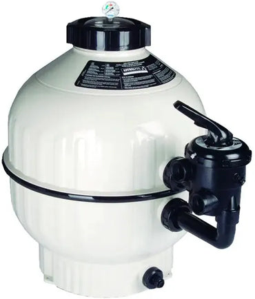 Sandfilter Cantabric topp med tryckmätare i krämfärgad plast