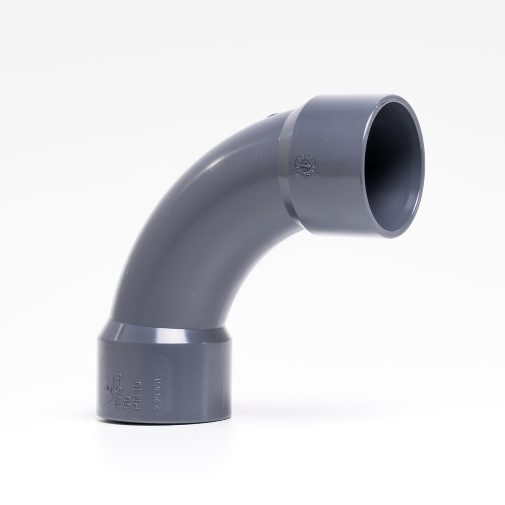 PVC-böj 90° med limanslutningar