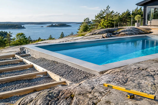 Poolbygge på berg - planera grunden rätt