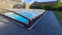 Bassengovertrekk Sydney 4,5×8 (enkelt skinne, antrasitt)