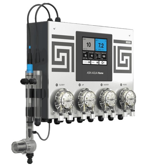 ASIN Aqua Home-doseringsstasjon for oksygenbasert vannrensing med fire pumper