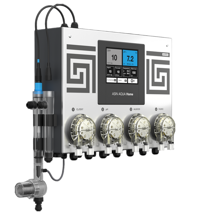 Doseringsstation ASIN Aqua Home för syrebaserad rening, fyra pumpar