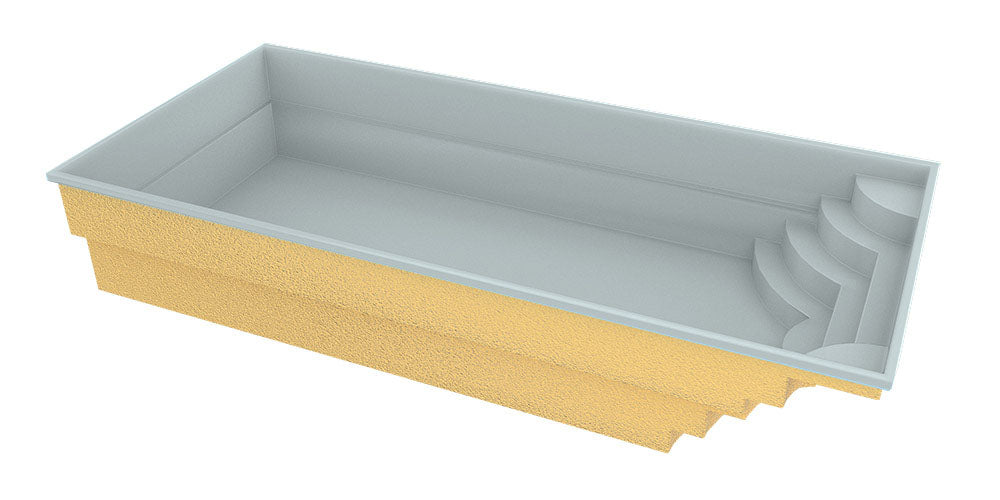 Glassfiberbasseng Aruba 800 8,20m x 3,70m x 1,50m