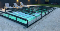 Bassengovertrekk ICON KIT S1 3×6 (klart glass, sidedør, enkel skinne, antrasitt)