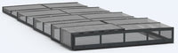 Bassengovertrekk ICON KIT S2 4×8 (klart glass, sidedør, enkel skinne, antrasitt)