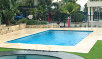 Leisurepools Elite høyvannsledning 3,8 × 8,1–9,1 m, 1,5 m dybde