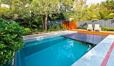 Leisurepools Reflection med lamellkasse 3,8 × 7,92–9,92 m, 1,28–1,78 m dybde