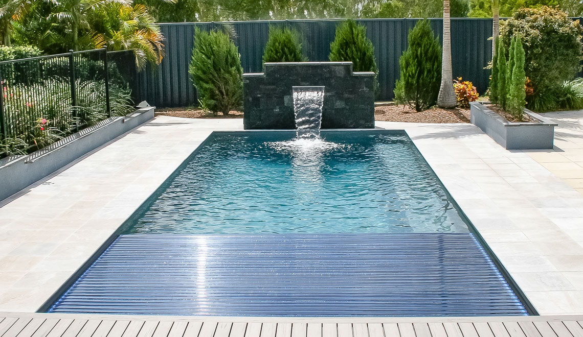Leisurepools Reflection med lamellkasse 3,8 × 7,92–9,92 m, 1,28–1,78 m dybde