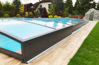 Bassengovertrekk Sydney 4,5×8 (enkelt skinne, antrasitt)