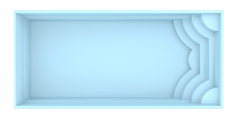 Glassfiberbasseng Aruba 800 8,20m x 3,70m x 1,50m