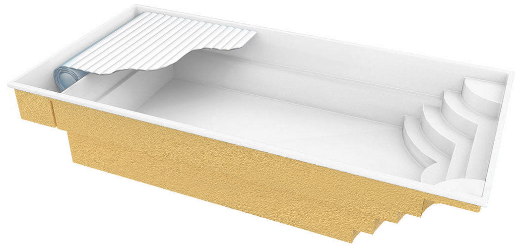 Glassfiberbasseng Aruba Plus 8,00m x 3,70m x 1,50m