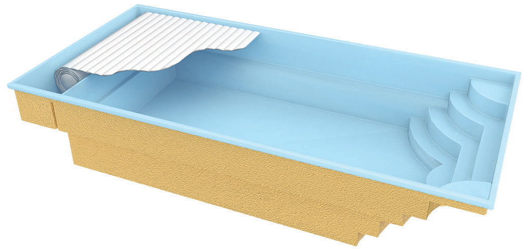 Glassfiberbasseng Aruba Plus 8,00m x 3,70m x 1,50m