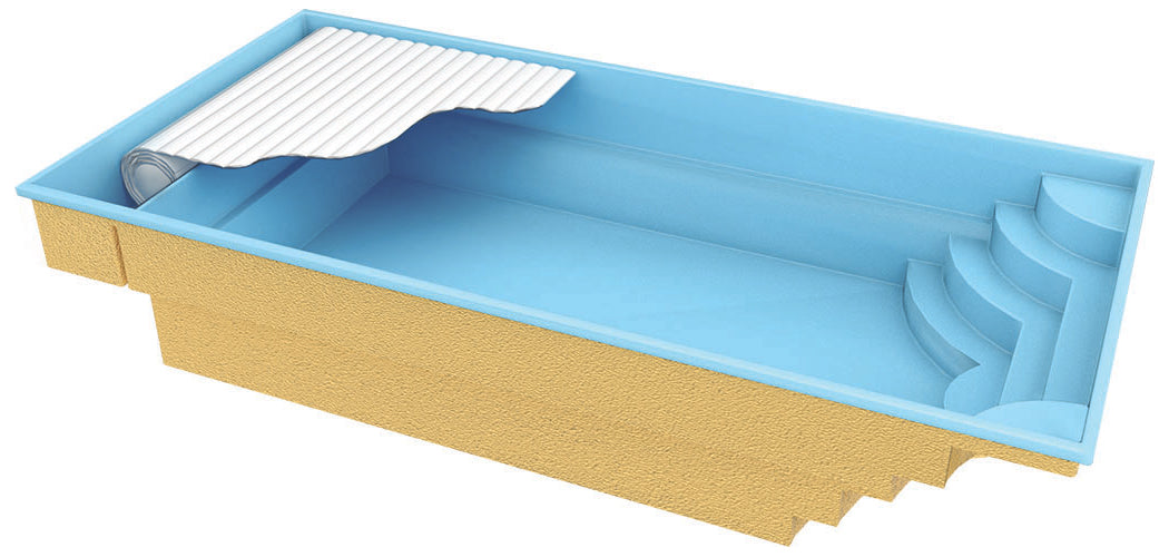 Glassfiberbasseng Aruba Plus 8,00m x 3,70m x 1,50m