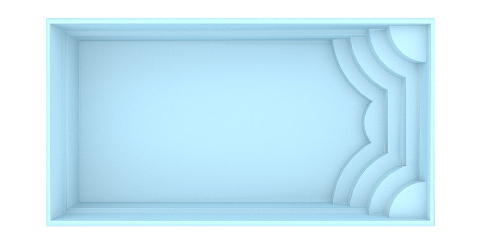 Glassfiberbasseng Aruba 700 7,20m x 3,70m x 1,50m
