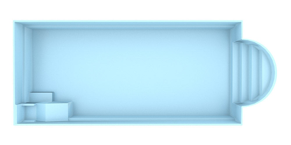 Glassfiberbasseng Barbados 9,40m x 3,70m x 1,50m