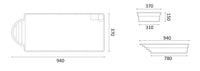 Glassfiberbasseng Barbados 9,40m x 3,70m x 1,50m