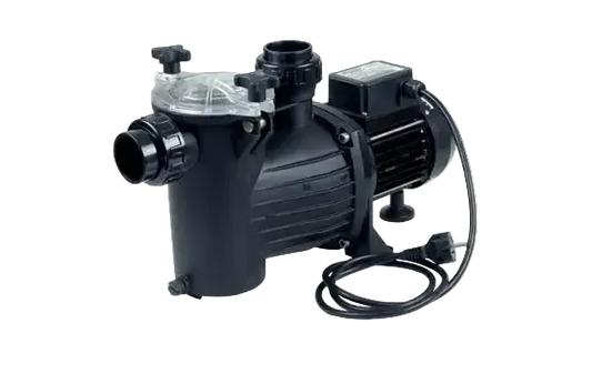 Brilix Preva poolpump i svart plast med transparent filterlock