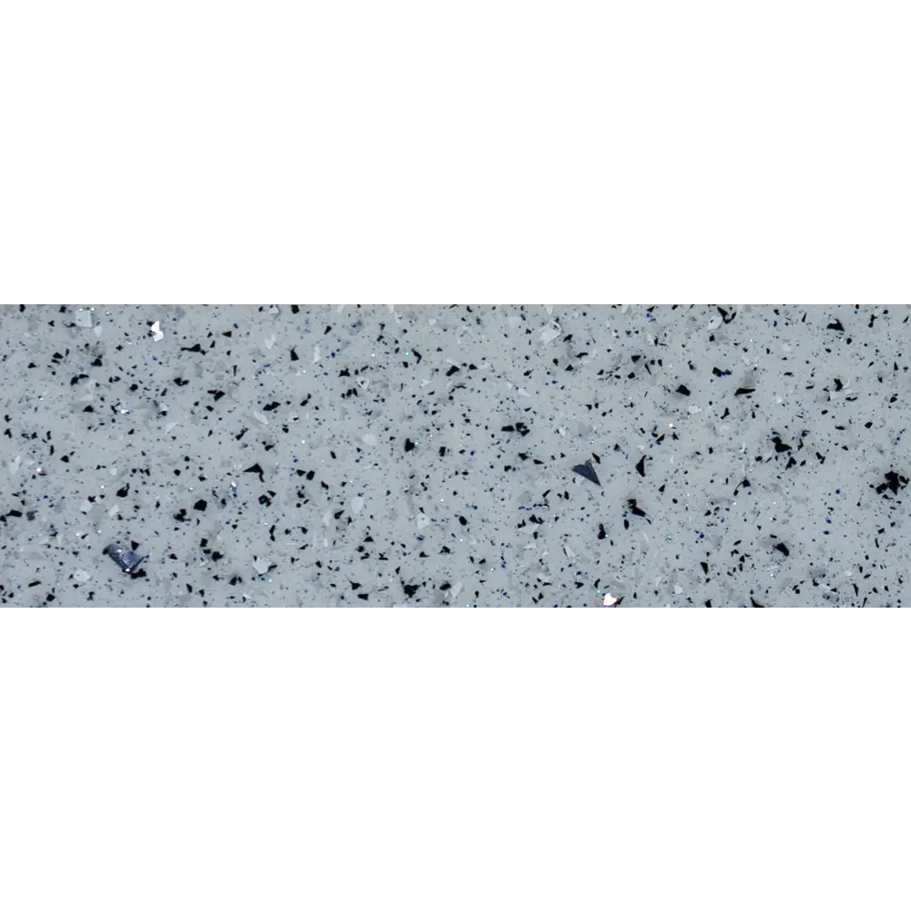 Grå fläckig bänkskiva med svarta och silverfärgade fläckar i blå rektangulär glasfiberpool Aruba