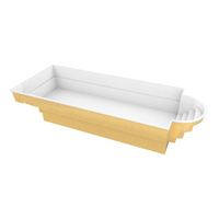 Gul rektangulär inground pool Barbados 9,40x3,70x1,50m med vit interiör och kurviga steg