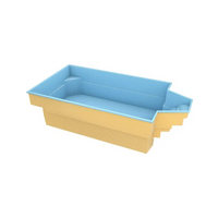 Medelstor glasfiberpool Grenada med tvåtonad blå-gul interiör