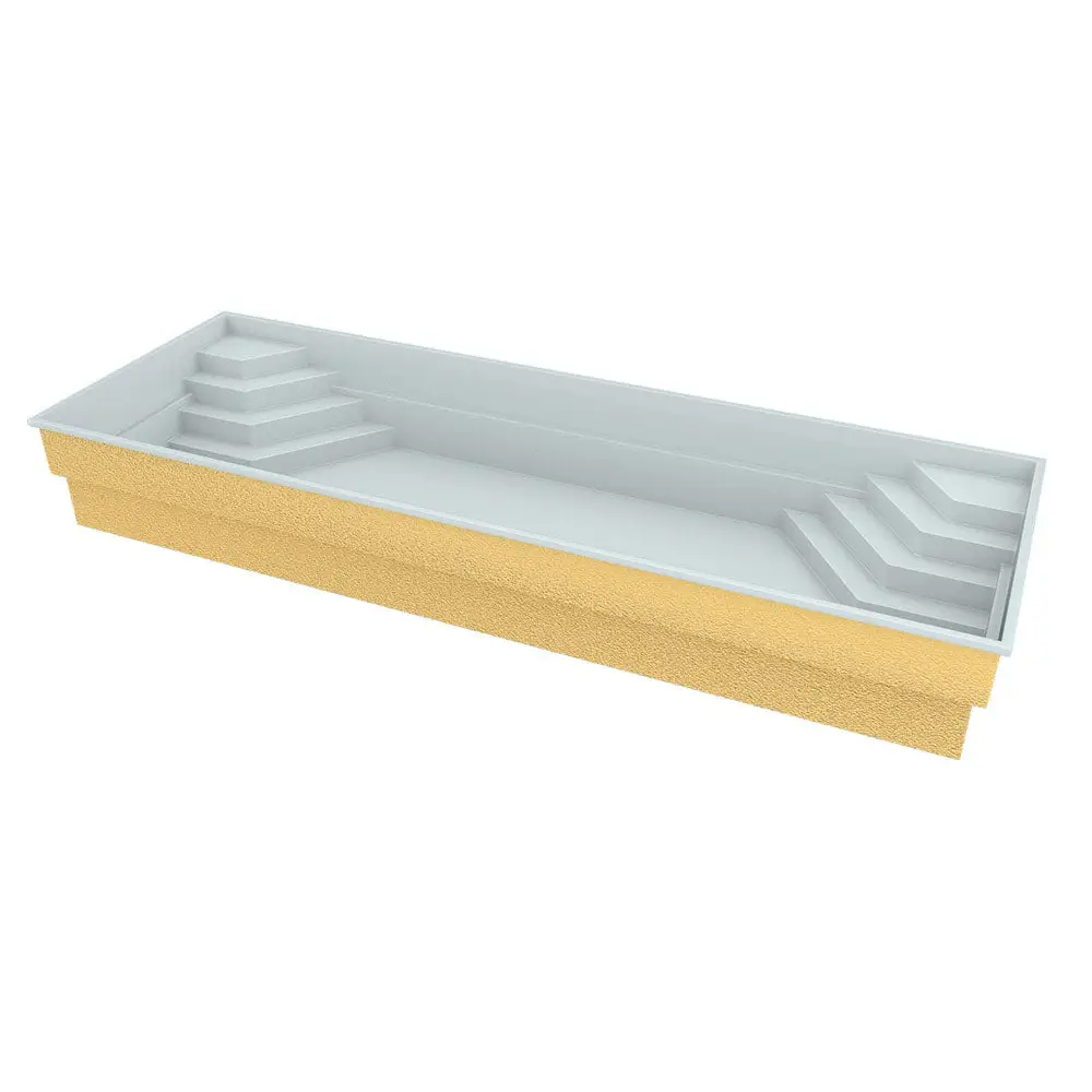 Gulvit uppblåsbar svanflotte för glasfiberpool Jamaika 25x3 75x1 50m