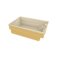 Glasfiberpool Mini Victoria 4,20m x 2,70m med guldtexturerad resinpool