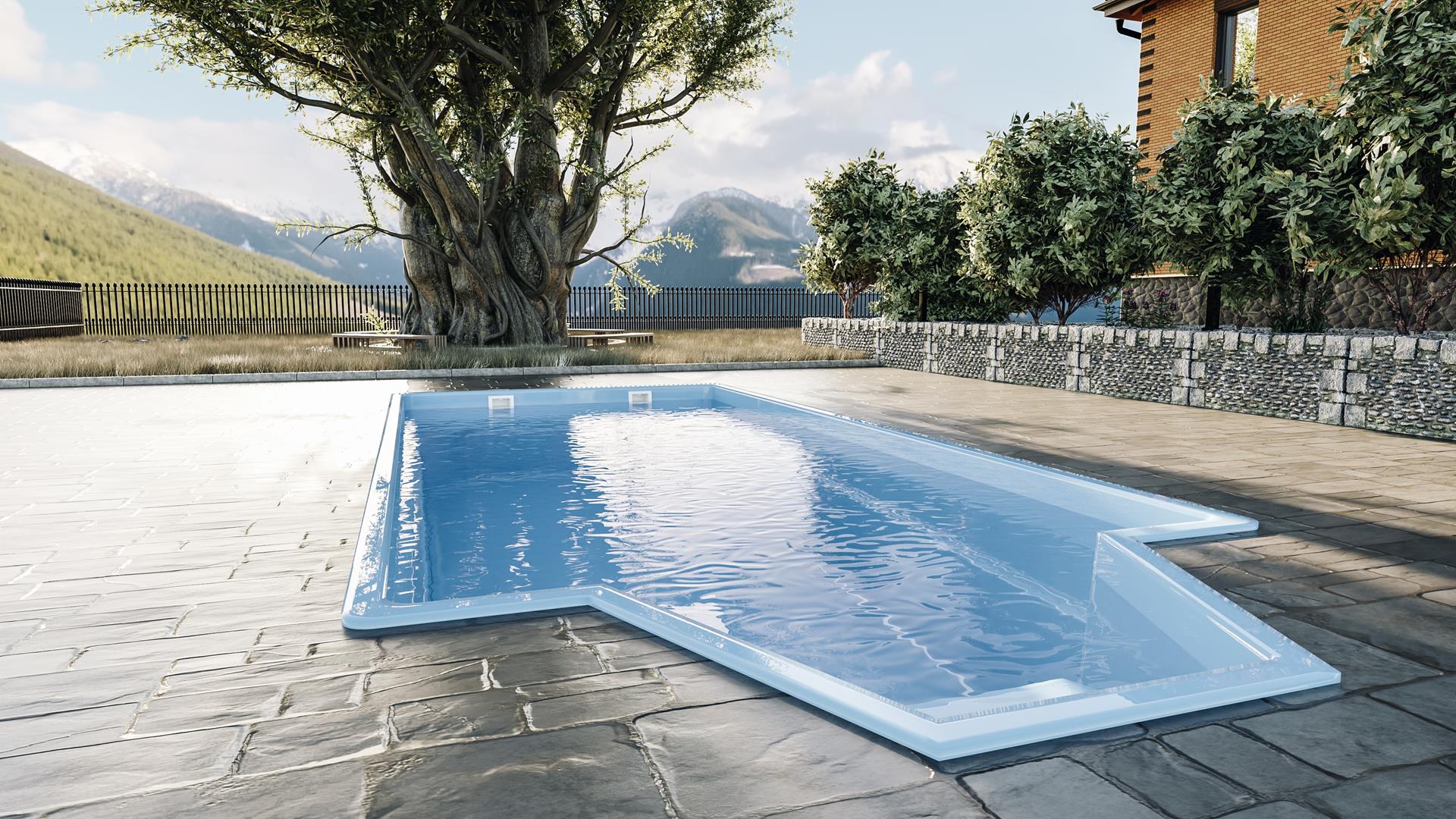 Glassfiberbasseng Grenada 700 7,00m x 3,00m x 1,52m