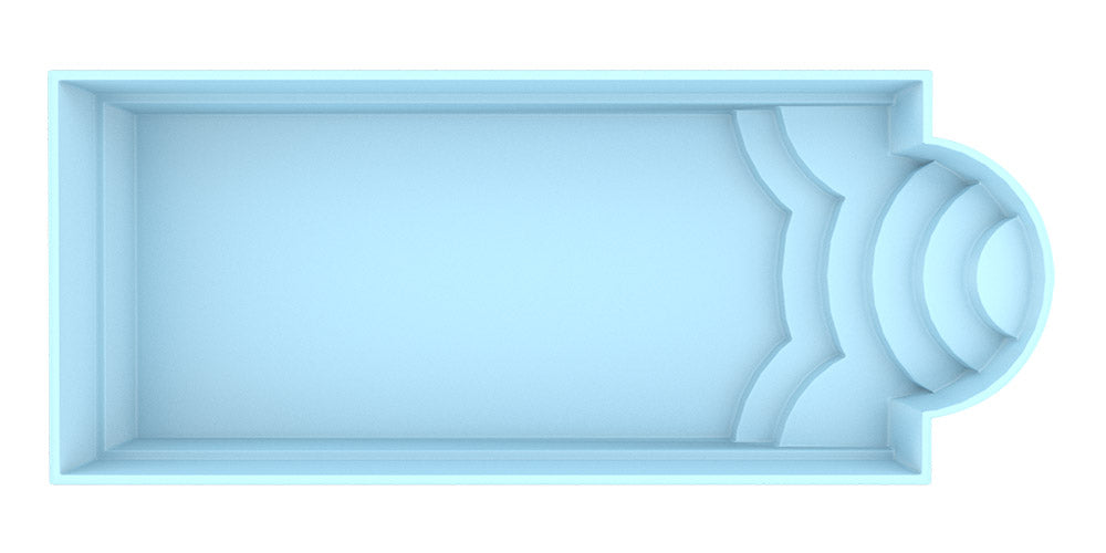 Glassfiberbasseng Haiti 8,00m x 3,20m x 1,52m
