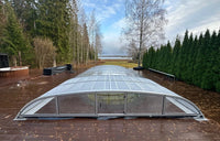 Bassengtak NIVO KIT A 4×8 (klart glass, ANOX, inngangsdør)