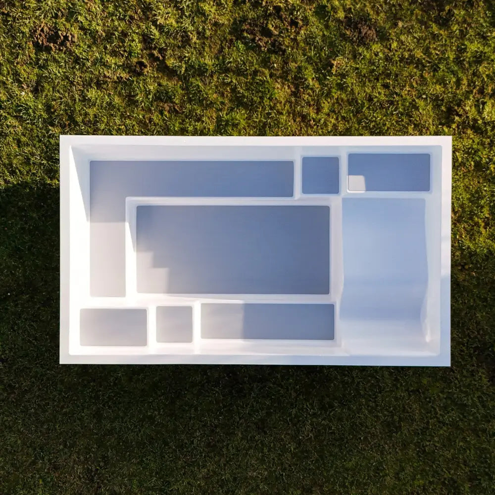 Vit plastorganisator med fack för wellness pool Mira390 388x228x80