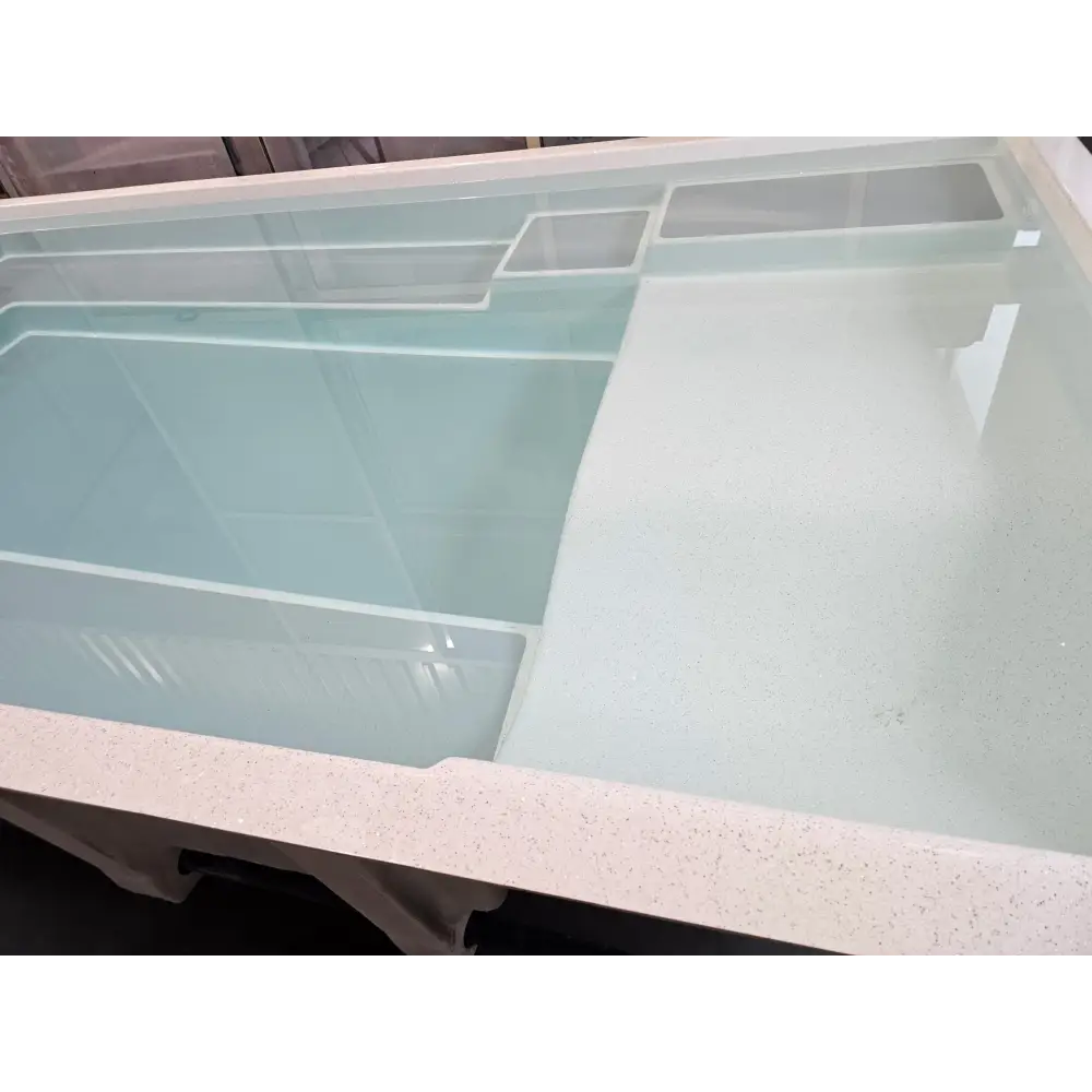 Snygg vit plastorganisator för wellness pool ovanmark, mira390 388x228x80