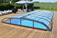 Bassengovertrekk NIVO KIT 750B 3,5×7 (klart glass, sidedør)