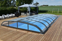Bassengovertrekk NIVO KIT 750B 3,5×7 (klart glass, sidedør)