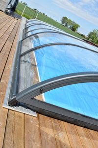 Bassengovertrekk NIVO KIT 750B 3,5×7 (klart glass, sidedør)