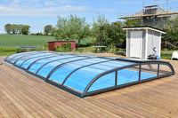 Bassengovertrekk NIVO KIT 750B 3,5×7 (klart glass, sidedør)