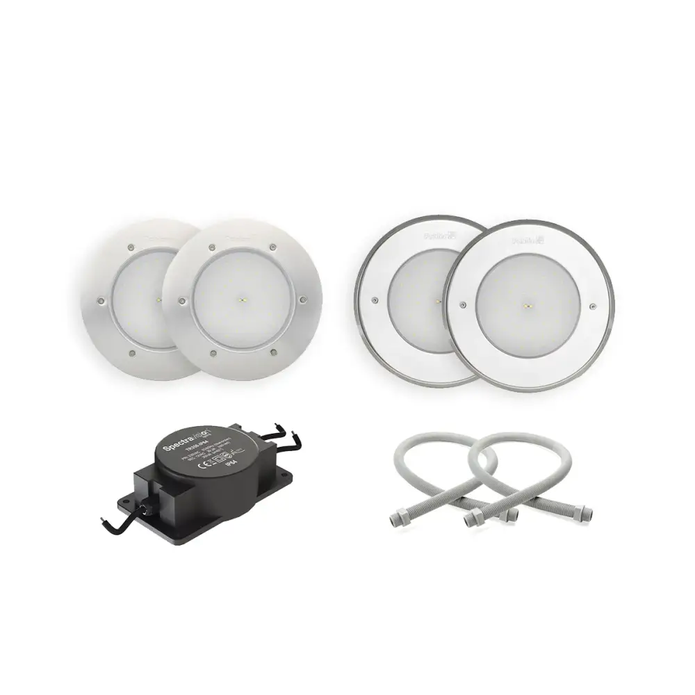 Pahlen Belysningspaket BAS: 4 runda infällda LED-lampor med vit diffuser