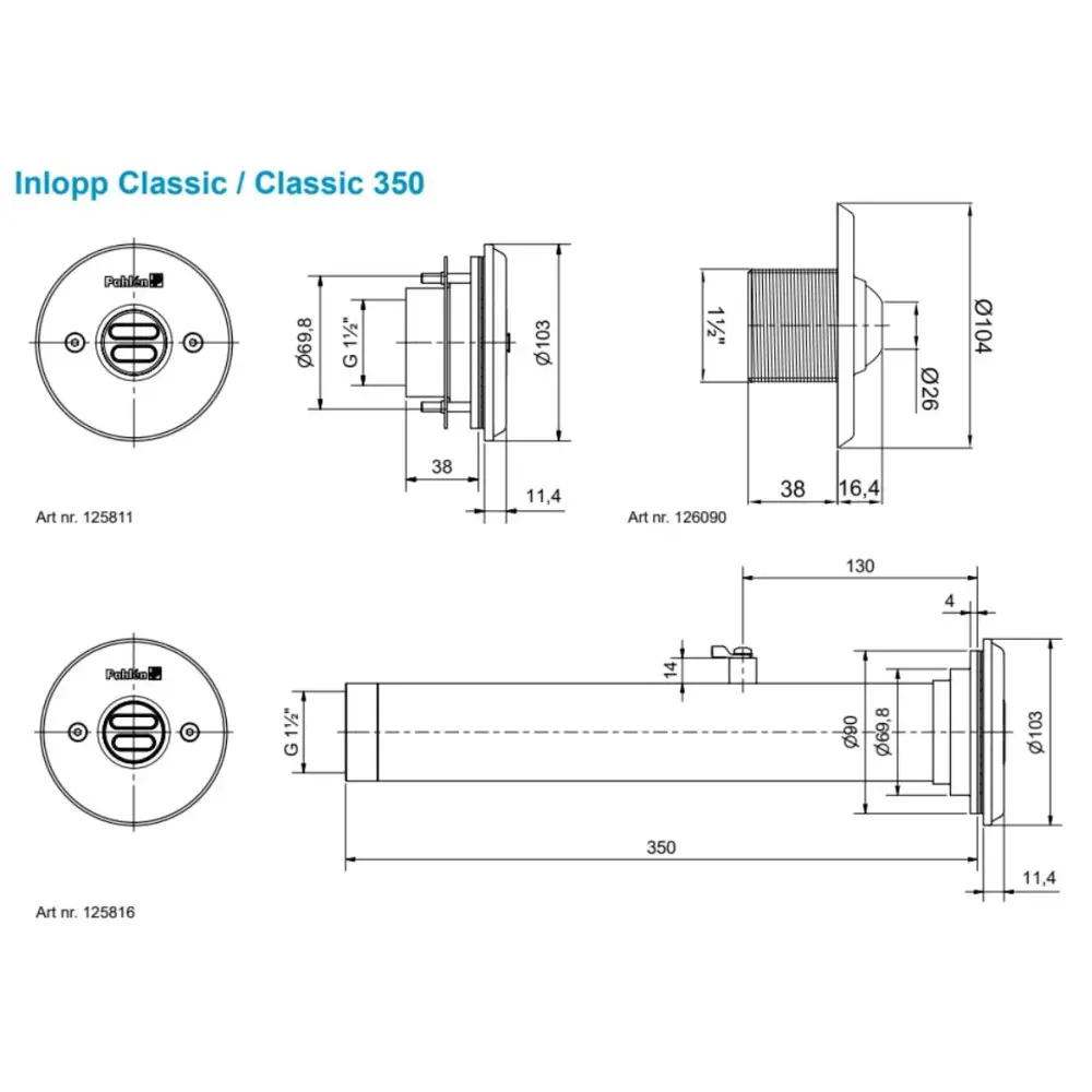 Pahlen sugmunstycke Classic i rostfritt syrafast stål, elegant takmonterad lampa