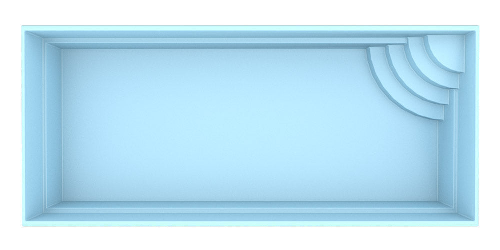 Glassfiberbasseng Papeete 700 7,00m x 3,50m x 1,50m
