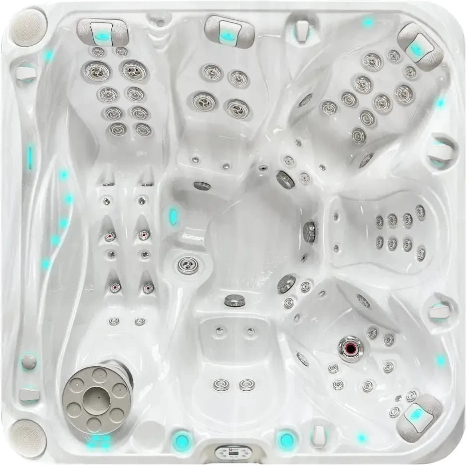PassionSpa Admire-spabad – hvit overflate, Signature Collection, blå LED-belysning