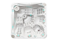PassionSpa Devotion Signature vitvarmbad med sittplatser, jetmunstycken och teal LED-belysning