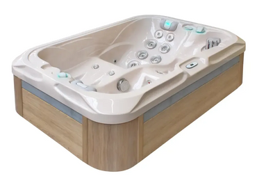 Beige PassionSpa Indulgence Spabad med träpaneler och jetmunstycken